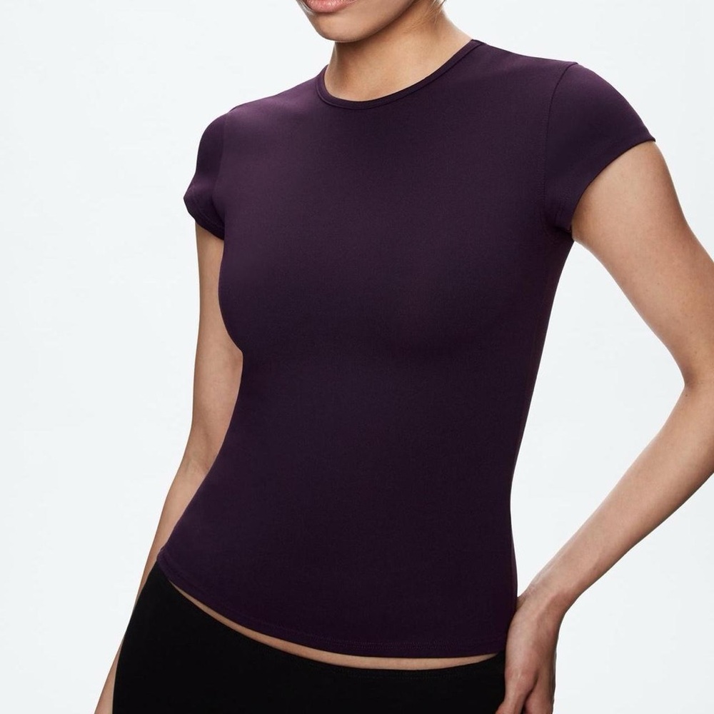 Tank Air Cap Sleeve Baby Tee in Patch’s Purple